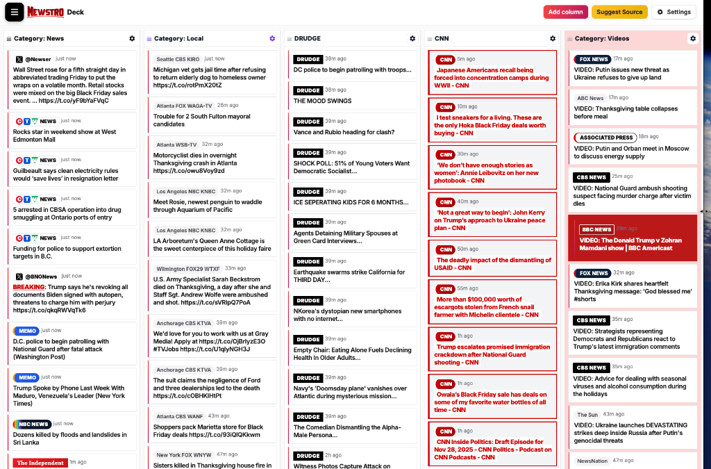 Newstro Dashboard Interface