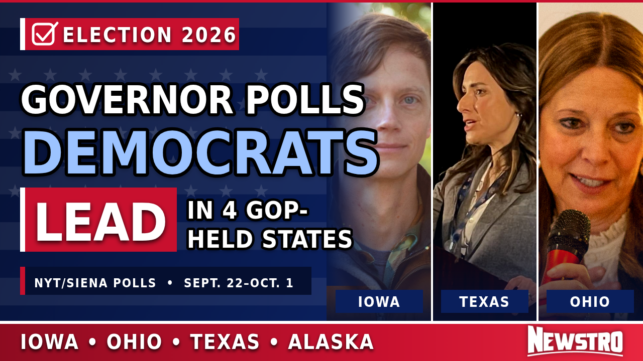 Video thumbnail: Democrats Lead Governor Races in Four Republican-Held States, Polls Show