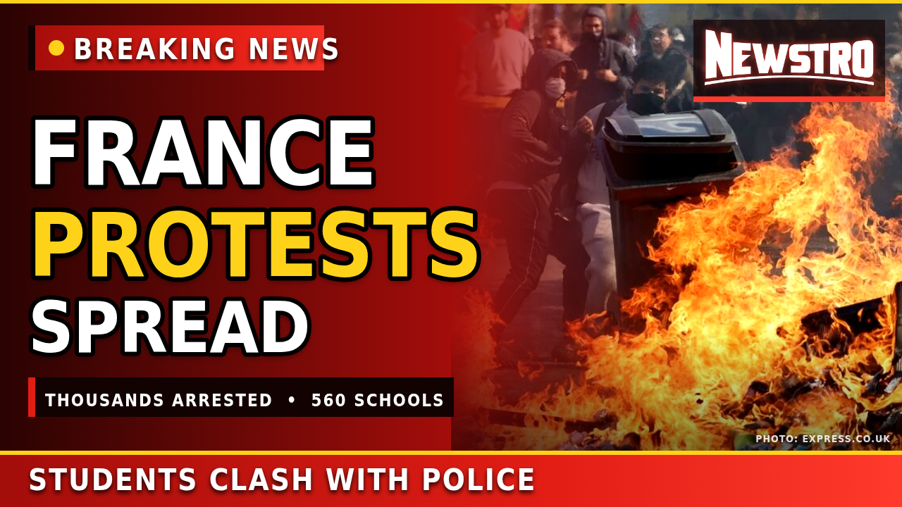Video thumbnail: Student Protests Spread Across France as Thousands Are Arrested